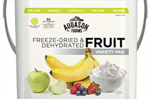 Augason Farms Dehydrated and Freeze-Dried Fruit Variety Pail, 25-Year Shelf Life – Emergency..