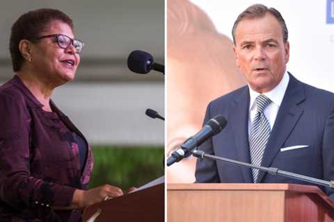 Poll: Karen Bass slightly ahead of Rick Caruso in L.A. mayor’s race