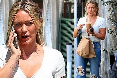 Hilary Duff exudes summer chic in a form-fitting top in Beverly Hills