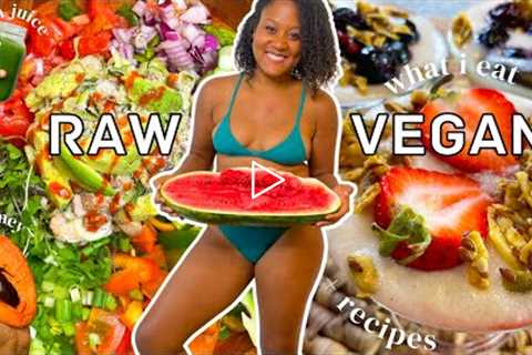 RAW VEGAN WHAT I EAT IN DAY + EASY RECIPES! 🍓🥑🌱