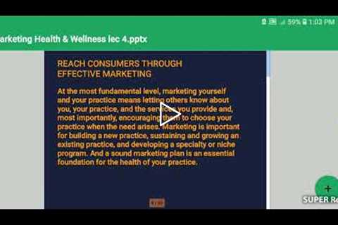 Marketing Health and wellness | Health and wellness lecture dpt #mjee369 #physiotherapy