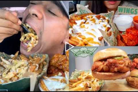 BEST *Wingstop* FAST FOOD MUKBANG SATISFYING COMPILATION *Burger and Fries and Chicken Wings*