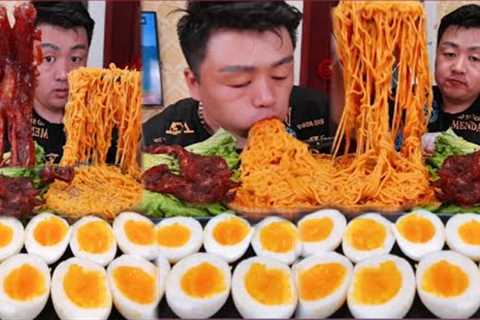 ASMR# Xiaofeng Eating fast food Really delicious | Yummy Beef tendon, fry  Noodles, Egg Mukbang EP68