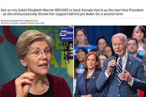 Senator Elizabeth Warren Backs Biden for Second Term, Declines to Endorse Harris as Running Mate