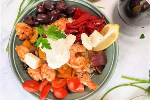 30 Minute Greek Shrimp and Grain Bowls + Weekly Menu