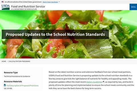 USDA Proposes New Updates to School Nutrition Standards to Support Kids’ Health and Well-Being