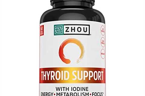 ZHOU Thyroid Support Complex with Iodine | Energy, Metabolism  Focus Formula | Vegetarian, No Soy..