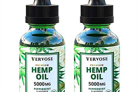 Vervose Organic Hemp Oil Extract 5000mg, 2 Pack, Vegan, 100% Natural, Depression and Anxiety Relief,..