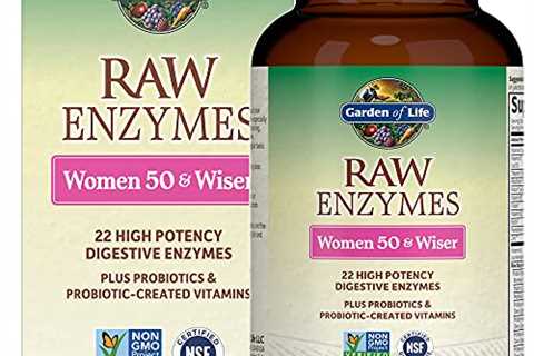 Garden of Life Vegetarian Digestive Supplement for Women 50  Wiser - Raw Enzymes for Digestion,..