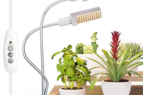 LED Grow Light for Indoor Plants, Relassy 15000Lux Sunlike Full Spectrum Grow Lamp, Dual Head..