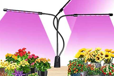Grow Lights, Triple-Head 60W Clip-on Plant Grow Lights with Red Blue LED Bulbs for House Plants..