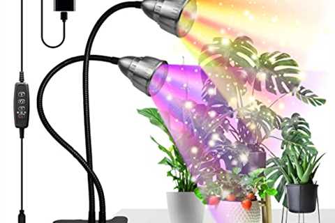 LED Grow Light for Indoor Plants,Full Spectrum Dual Head Desk Clip Plant Light for..