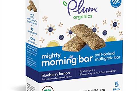 Plum Organics Mighty Morning, Organic Toddler Bar, Blueberry Lemon, 3.35 Ounce (Pack of 8)