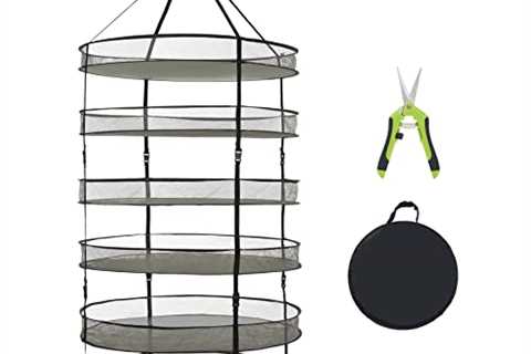 TERRADISE Herb Drying Rack, 3ft 6 Layer Plant Drying Rack Net, Collapsible Hanging Mesh Dryer Net..