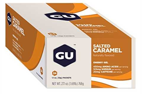 GU Energy Original Sports Nutrition Energy Gel, 24-Count, Salted Caramel