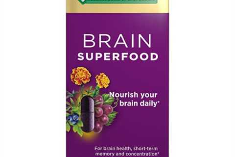 Nature's Bounty Brain Superfood 24 Count Vegan Capsules for Short-term Memory and Concentration