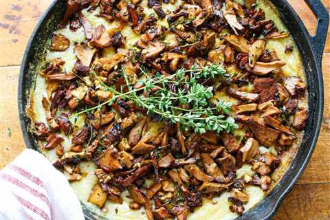 Baked Polenta with Oven Roasted Mushrooms