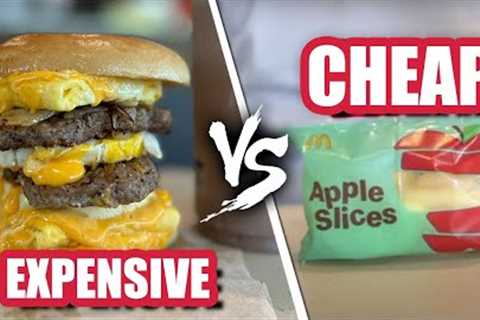 Eating ONLY The Cheapest VS Expensive Fast Food for 24 Hours