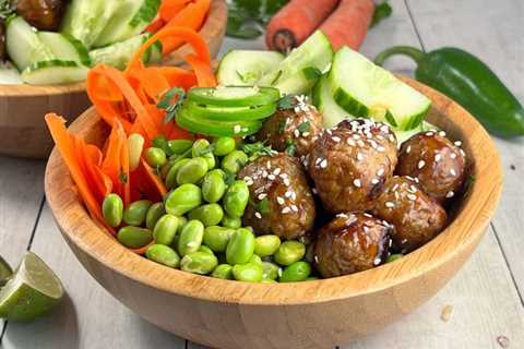 Honey Hoisin Glazed Turkey Meatball Power Bowls