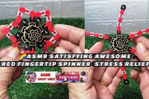 🌈ASMR SATISFYING AWESOME RED FINGERTIP SPINNER - STRESS RELIEF #short #fidgetspinner #toys