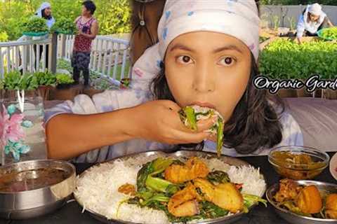 Nepali Mukbang Dal Bhat Tarkari/Pork With Saag/Organic Gardening/Pray For Me/Jenna Shrestha
