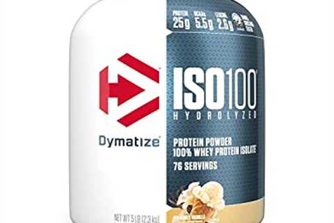 Dymatize ISO 100 Protein Powder with 25g of Hydrolyzed 100% Whey Isolate, Vanilla 5 Pound, Package..
