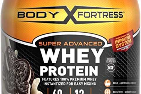 Body Fortress Super Advanced Whey Protein Powder, Cookies N’ Crème, Immune Support (1), Vitamins C..