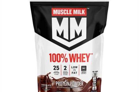 Muscle Milk 100% Whey Protein Powder, Chocolate, 5 Pound, 66 Servings, 25g Protein, 2g Sugar, Low..