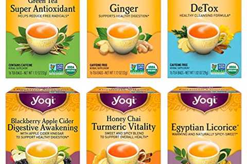 Yogi Tea - Digestion and Detox Tea Variety Pack Sampler (6 Pack) - Green Tea Super Antioxidant,..