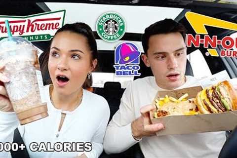 Eating The HIGHEST CALORIE Items From Fast Food Restaurants!!