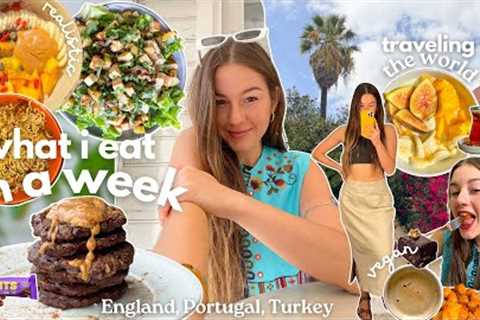 what I *really* eat in a week, traveling the world! ( vegan recipes ) | England, Portugal, Turkey