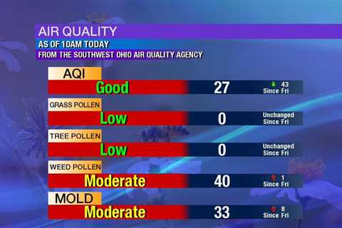 This morning's mold and weed pollen counts are moderate. All other counts are…