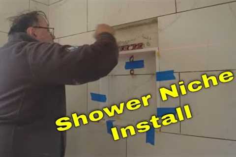 Shower Niche, cut, polish build.  Using  iQ TS244  10 Dry cut tile saw