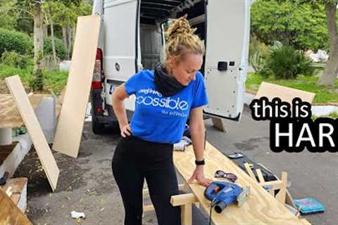 BUILDING A VAN IN A CARPARK - HOPE IT''S ALL WORTH IT.. VAN LIFE