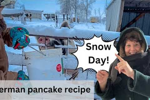Snow Day! A Day in the life, Caramel Snow syrup and German pancakes recipe!!