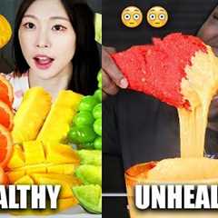 HEALTHY FOOD vs JUNK FOOD mukbang