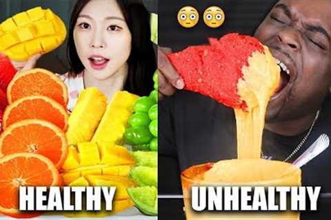 HEALTHY FOOD vs JUNK FOOD mukbang