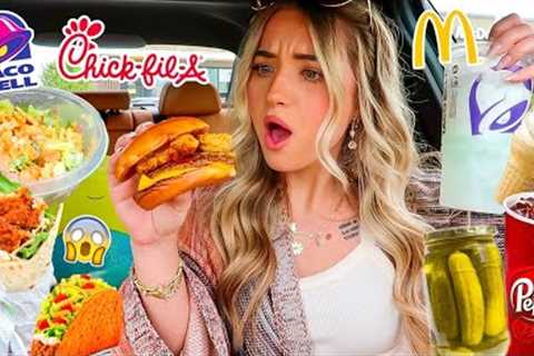 TRYING VIRAL FAST FOOD HACKS FOR 24 HOURS!