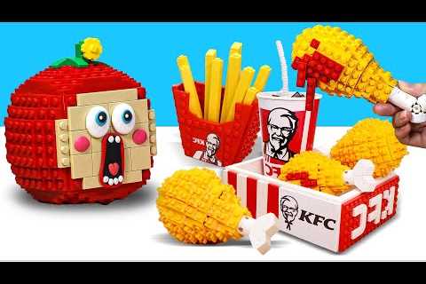 Lego Fast Food with Spicy Chicken, Fried and More Lego Dessert || Stop Motion Mukbang ASMR