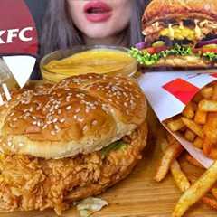 ASMR KFC FOOD *FRIED CHICKEN BURGER/SANDWICH + SPICY FRIES MUKBANG | EATING SOUNDS #shorts