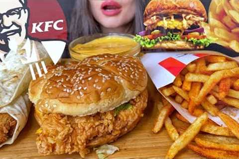 ASMR KFC FOOD *FRIED CHICKEN BURGER/SANDWICH + SPICY FRIES MUKBANG | EATING SOUNDS #shorts